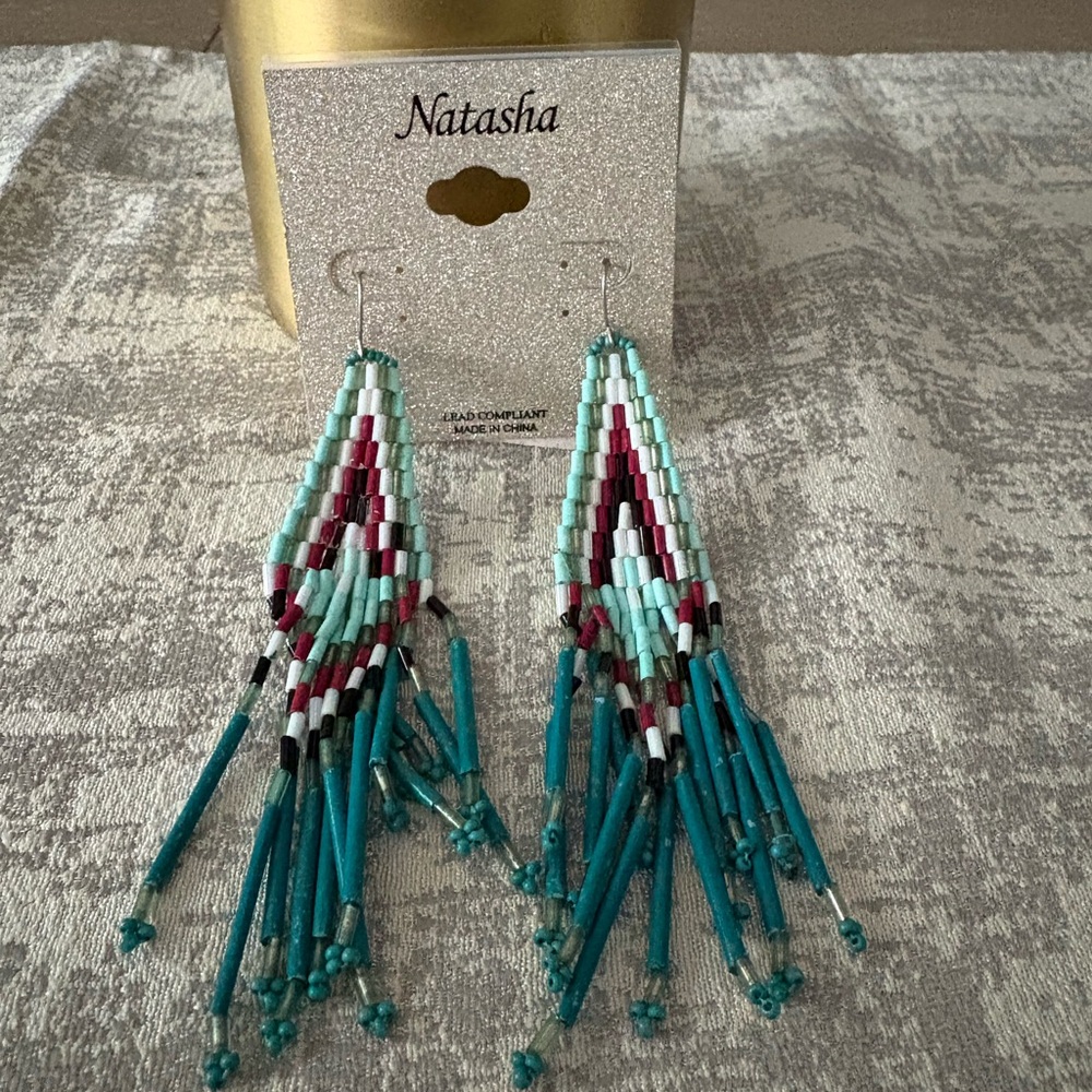 Natasha Couture Multicolor Beaded Earrings